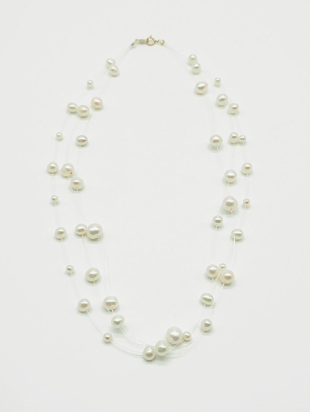 Vintage 14k Yellow Gold Freshwater Illusion Pearl Necklace